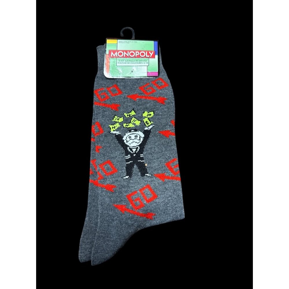 3 Pair Adult Men's Monopoly Game Crew Socks Uncle Pennybags Sz 6-12 new with Tag - Picture 5 of 5